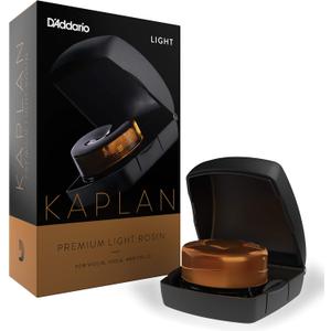 D'Addario Violin Rosin - Cello Rosin - Kaplan Premium Light Rosin with Case for Violin, Viola, Cello - For Horsehair or Synthetic Bows