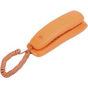 V BESTLIFE Home Office Portable Thin Telephone, Single Line Corded Desk Phone,Orange, for Homes, Offices, Companies, Hotels