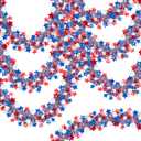 50FT 4th of July Garland Red White and Blue Tinsel Garland Patriotic Star Garlands for Red White and Blue Memorial Day Decor Independence Day 4th of July Decorations (Style 1)