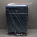 Carry On Suitcase Hardside Built In TSA Lock & USB Port Silent Double Spinner Wheels Maximum Overhead Carry-On Bag For American & United Approved Airlines( 22x14x9" ,Blue/Tan )