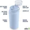 Ello Cooper 32oz Stainless Steel Water Bottle with Straw and Carry Handle, Double Walled and Vacuum Insulated Metal, Leak Proof Locking Lid with Soft Silicone Spout, Reusbale, BPA Free, Halogen Blue