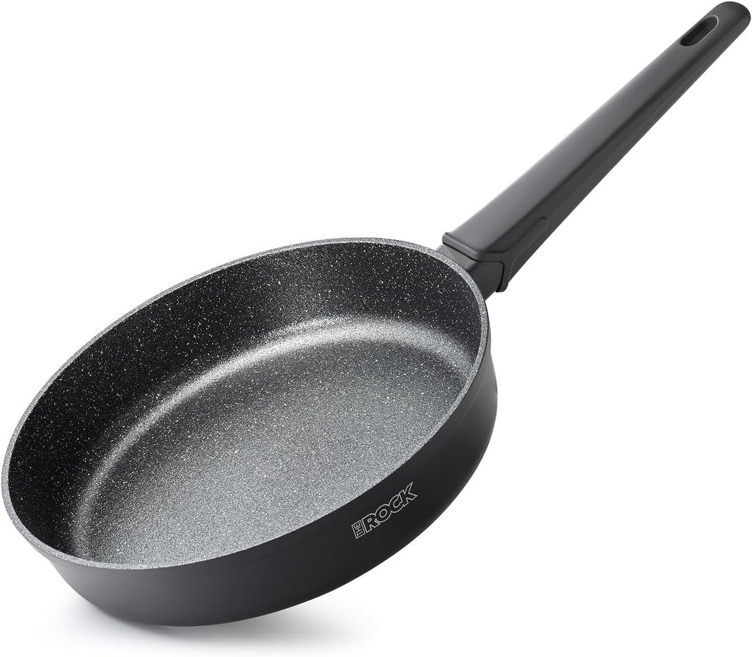 THE ROCK SOHO 9.5-Inch Non Stick Frying Pan  Nothing Sticks, Never Warps, Lasts Longer, Healthy Skillet with Heat-Resistant Handle, PFOA Free, Oven & Dishwasher Safe, Black