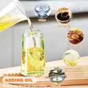 Oil Sprayer for Cooking 2 in 1, 470ml/16oz, Oil Spray & Dispenser Glass Bottle, Food-grade material for Kitchen, Salad Dressing, Frying, Air Fryer & BBQ (Green)