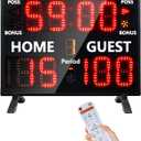 Electronic Basketball Scoreboard with Buzzer, Digital Scoreboard with Remote,Portable Score Keeper Battery Powered High-Bright Score Board for Sports Games