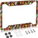 License Plate Frame for Car,Flower Piano Surprise Song Plate Frame with Screws for Standard Us Canada License Plate Holder, Stainless Steel Car Accessories 12x6 Inch