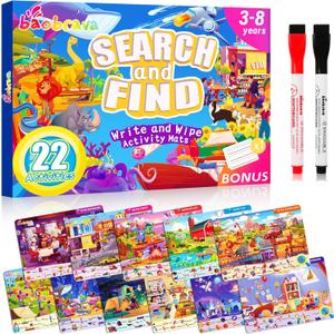 Search and Find Books for Kids 3-8 - 22 Travel Games for Car and Airplane, Preschool Learning Activities, Road Trip Activities for Toddlers, Birthday Gift for Kids