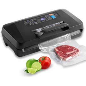 95Kpa Vacuum Sealer Machine for Food, 10-in-1 Presets with Sous Vide Mode, Double Heat Seal, Built-in Cutter & Bag Storage, Dry/Moist/Liquid, Compact Design, Easy-Lock Handle, Commercial Grade