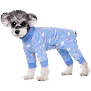 Dog Surgery Recovery Suit, Dog Onesie for Surgery Female Male Dogs, Dogs Pajamas Long Sleeve, Small Dogs Onesie, Abdominal Wound Bandages Surgical Suit, Cat Recovery Suit for Shedding Skin Disease (Large, Elephant)