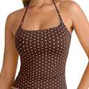 SUUKSESS Women Halter Double Lined Tank Top Backless Going Out Camisole Crop Top, S