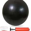 JUFANGFIN Pilates Exercise Ball for Yoga, Barre, Fitness & Physical Therapy Mini Squishy Balance Ball for Home Workouts Includes Pump for Easy Inflation(Black)