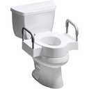 Bemis Rise 4.5" Raised Toilet Seat with Support Handles, Hinges Never Loosen, Fits Round and Elongated