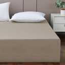 Full Bed Skirt-Box Spring Cover with 14 Inch Tailored Drop,Wrinkle and Fade Resistant Hotel Wrap Around Bed Skirts,Bed Frame Cover (Wave Pattern Light Khaki, Full)