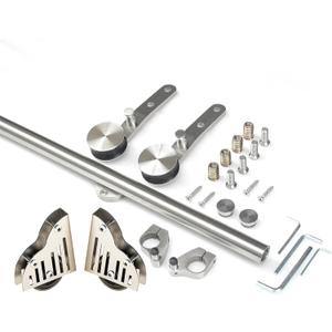 Stainless Steel Sliding Ladder Hardware Track Kit, Round Track/Rail, (No Ladder), Library Rolling Ladder Hardware Rail Kit 100cm-600cm (Size : 600cm(20ft) Track kit)