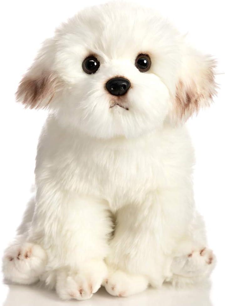 HollyHOME Maltese Stuffed Animal Realistic Maltese Dog Plush Toy Pet Gift for Kids 13 inches