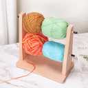 WILLOWDALE Wooden Yarn Holder for Knitting & Crochet Supplies, 2-Tier Yarn Storage Organizer Rack, 4 Crochet Yarn Ball Holder, Yarn Dispenser Crochet Tools and Accessories Arts & Crafts Supplies