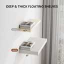 Dreamland 55" Floating Shelves for Wall, 12" Deep Thicker White Floating Shelves, Wall-Mounted Shelves for Bedroom, Living Room, Kitchen, Bathroom - Set of 1