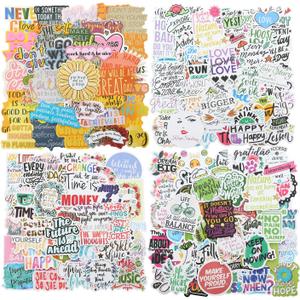 Quote Stickers, Positive Stickers 200Pcs Motivational Waterproof Vinyl Stickers for Water Bottle Hydroflasks Laptops Computers Vision Board for Women Adults Students Teachers Teens