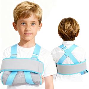 Arm Sling for Kids, Breathable Mesh Shoulder Stabilizer for Wrist/Elbow/Shoulder Injuries, Adjustable Arm Sling (Grey,Pink)