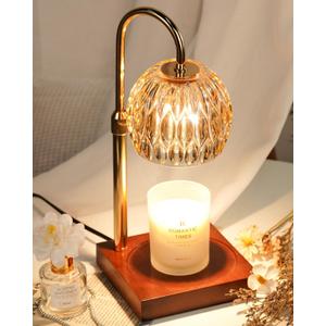 Candle Warmer Lamp, Wax Melter Warmer with Adjustable Height & Timer, Birthday Gifts for Women Mom, Christmas Gifts, House Warming New Home Office Decor for Jar Candles (Crystal)