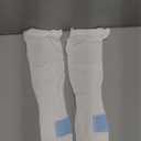 Doc Miller TED Hose Thigh High Anti Embolism Stockings for Women & Men, Hospital Style Surgical Stockings, Plus Size White Compression Socks 15-20mmHg, Support Hose with Inspection Hole, L