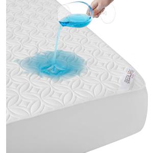 BEDLORE Waterproof Mattress Protector, RV Queen Size Mattress Pad Noiseless with Deep Pocket 6"-18" Depth, Soft Breathable Dirt-Proof Bed Mattress Cover Washable (White)