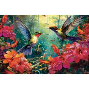 1000 Piece Puzzle for Adults - Hummingbird Garden | Wooden Jigsaw Puzzles 1000 Pieces | Decorations DIY Leisure Game Toy Gift for Family Friends| Difficult Puzzles Size 29 x 20 inches