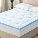 Hansleep Memory Foam Mattress Pad Topper Queen, Queen Foam Mattress Topper Viscose Derived from Bamboo, Queen Size Bed Mattress Pad Cover for Back Pain Relief, 60" x80", 60" x80", White