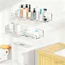 4-Pack Clear Acrylic Floating Shelves, Space-Saving Invisible Wall Shelves for Bathroom Kitchen Office Living Room, Modern Decor Set