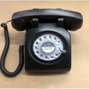 Retro Phone Corded House Multifunction Landline Telephone Rotary Corded Telephone Replica Antique Telephone Adjustable Ringtone Size for Hotel Office