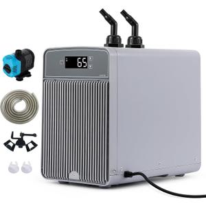 BAOSHISHAN 42gal Aquarium Chiller, 1/10 HP Axolotl Cooler, Special Quiet Design Refrigeration Compressor for hydroponics, Coral Reef, Fresh & Sea Tank (42gal/160L)