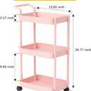 Volnamal Diaper Caddy - Plastic Diaper Organizer for Nursery Essentials, Baby Organizers and Storage, Movable Cart for Changing Table & Crib, Baby Registry Search, Pink
