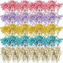 Fumete 100 Pcs Mini Dried Baby Breath Flowers Gypsophila Ivory Mixed Color Dried Flowers for Vase Wedding Home Office Party Garden Card Making Decoration Wreath Floral Craft DIY Art