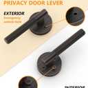 Asidrama 4 Pack Oil Rubbed Bronze Privacy Door Handles, Door Lever with Door Knobs Indoor for Bedroom or Bathroom, Heavy Duty Door Handles Interior with Locks for Left Right Sided Doors