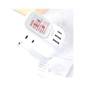 NEW Tessan 7 in 1 European Travel Plug Adapter C, US to Europe 4 Outlets 3 USB