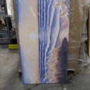 Bathroom Decor Wall Art Beach Sunset Blue Ocean Waves Nature Pictures Coastal Reeds Canvas Print Seaside Landscape Seashore Botanical Painting Seascape Artwork for Home Sea Lake Bedroom 12x16inch