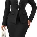 Salimdy Women 2 Piece Skirt Suit Set Business Professional Blazer Dress Jacket and Pencil Skirts Sets XXL