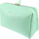 VOCOSTE Pack of 1 Women Portable Large Makeup Bag for Vacation Camping Travel Bathing Green