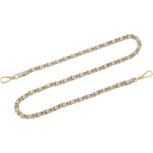 uxcell Purse Chain Strap, 32" Leather Iron Flat Chain Strap Handbag Chains Purse Straps for Shoulder Bags Replacement Strap (Gold Strap + Gold Chain)