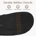 Womens Corduroy Slippers, Open Toe Crossband House Shoes, Cozy Cushioned Foam Indoor Outdoor Non-Slip Bedroom Slippers, Gift for Women (7-8, Black)