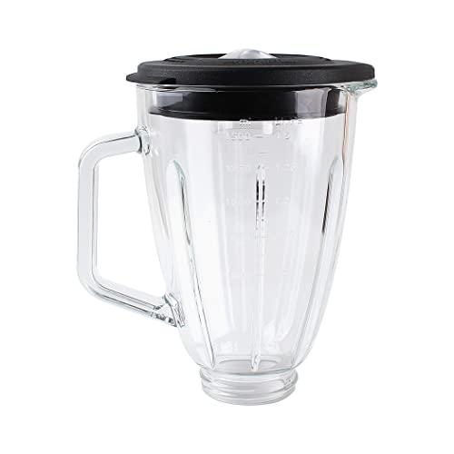 Veterger Replacement parts Glass Jar with lid, Compatible with Hamilton Beach Blenders (6 Cups)