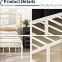 DiaOutro White Size Twin Bed Frame with Headboard and Footboard, 16 Inch No Box Spring Needed Heavy Duty Classic Metal Platform Victorian Style Iron-Art Mattress Foundation
