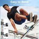 Flexible Mount Clamp for GoPro Insta360 Hero 12/11/10/9/8/Akaso EK7000/Insta360 X4/X3 More Action Camera, Tripod Stand Neck Holder Selfie Stick for Tube, Treadmill, Stroller, Car, Desk