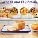 2Pcs Enamel Square Baking Pans 10.62X7.48X0.98In Multi-Functional Oven Pan Set for Pie Pizza Bread Baking and Roasting Kitchen Cookware