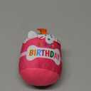 Dansydaisy Dog Birthday Cake Toy Accessories for Girl Boy Gifts, Squeaky Plush Toy for Dog Birthday Party Decor Favor for Large, Medium and Small Dogs(1st,Pink)