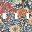 William Morris Floral 3-Gang Toggle Light Switch Cover Abstract Retro Mid Century Boho Flowers Plant Jumbo Triple Decorative Switch Wall Plate for Kitchen, Hallway & Multi-Device Homes,Triple Toggle, William Morris Flowers