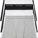 Calvin Klein Men's Cotton Stretch 5-Pack Boxer Brief, 2 Black, 2 White, 1 Grey Heather, Small