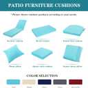 Outdoor Chaise Lounge Cushion Set of 2, Fadesafe Water-Repellent Lounge Deck Reclining Chair Cushions for Patio Furniture Lawn Pool Resort Hotel, 72x21x3 Inch, Light Blue