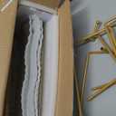 LAUCHUH 3 Tier Trays Stand, Porcelain Serving Trays Collapsible Sturdier Stand Serving Platters Dessert Table Display Set for Indoor Party, Entertaining, Valentine's Day, Gold, 12.2 Inch