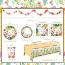 Tropical Luau Party Supplies Kit for 25 - Aloha Hawaiian Party Decorations with Disposable Paper Plates, Napkins, Cups, Tablecloth, and Banner | BBQs & Summer party