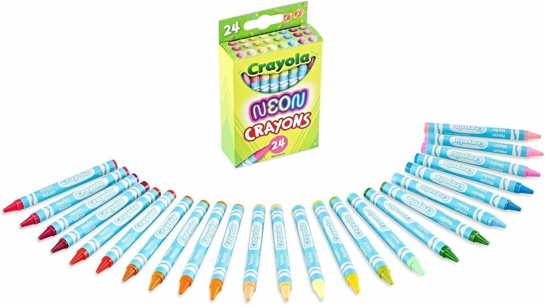 2 x Crayola Neon Crayons, Back To School Supplies, 24 Count
